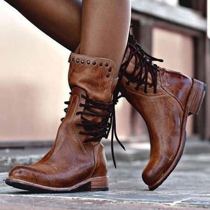 VOGUE | Leather Lace-Up Boots