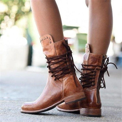 VOGUE | Leather Lace-Up Boots