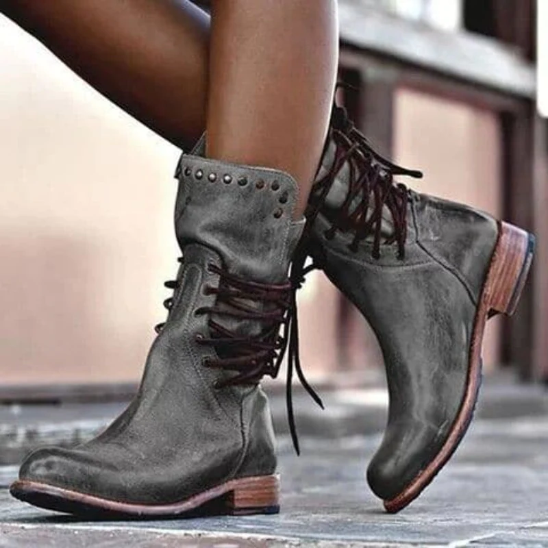 VOGUE | Leather Lace-Up Boots