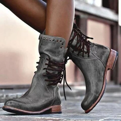 VOGUE | Leather Lace-Up Boots