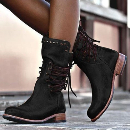 VOGUE | Leather Lace-Up Boots