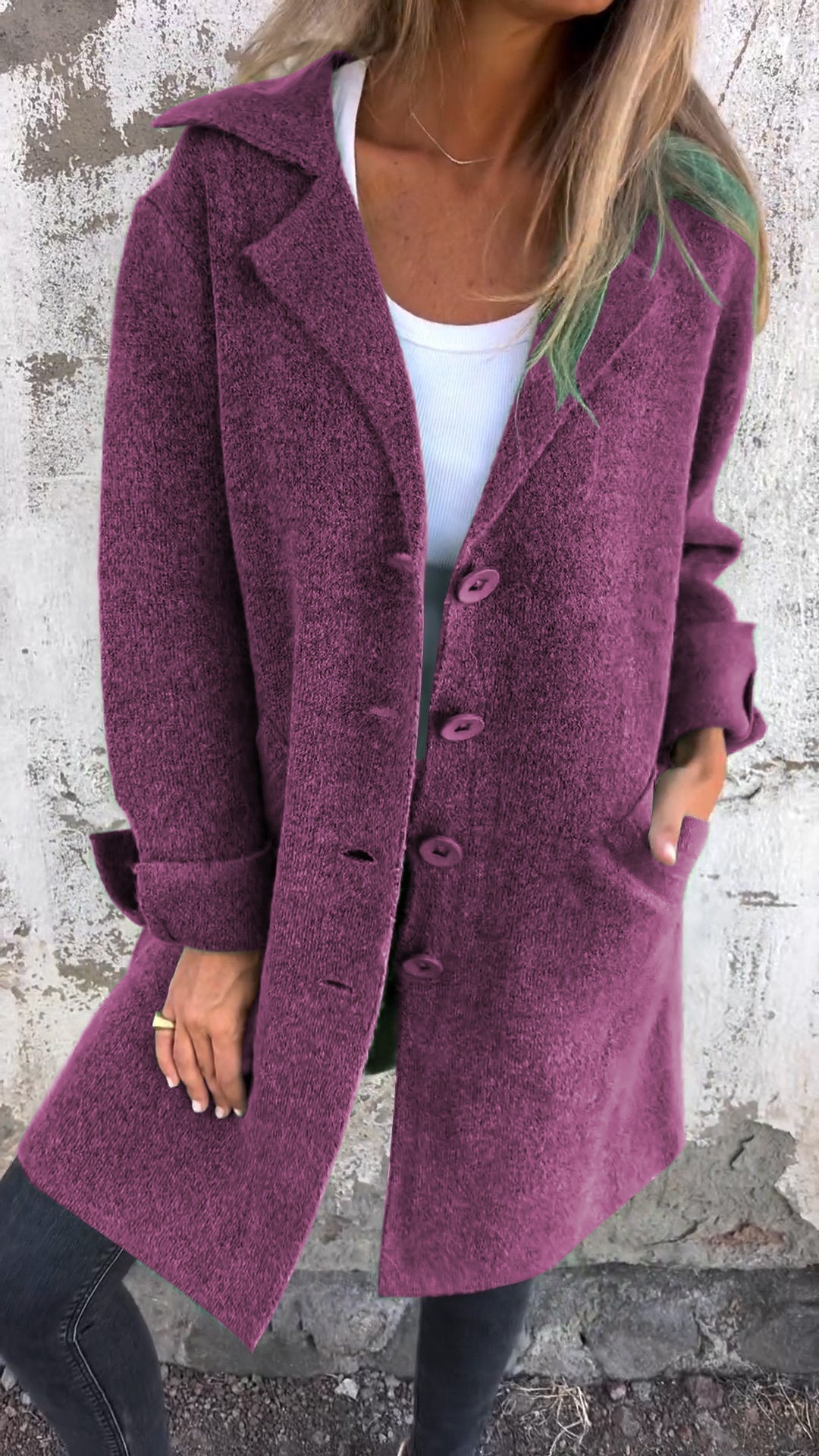 Isabella | Casual Long Coat with Cuffs