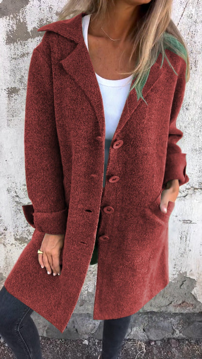 Isabella | Casual Long Coat with Cuffs