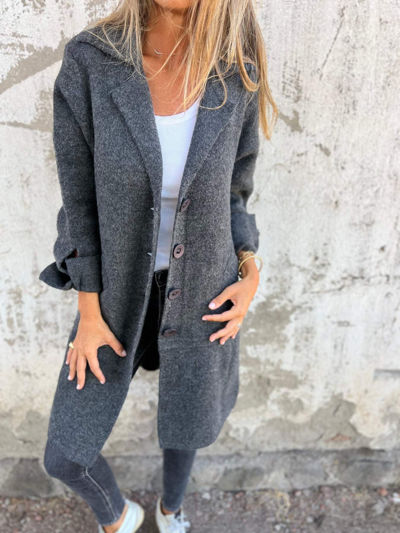 Isabella | Casual Long Coat with Cuffs