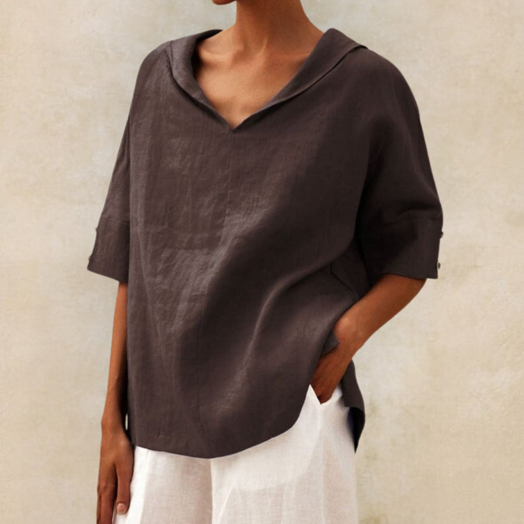 Bonnie™ | Women's V-Neck Casual Linen Shirt