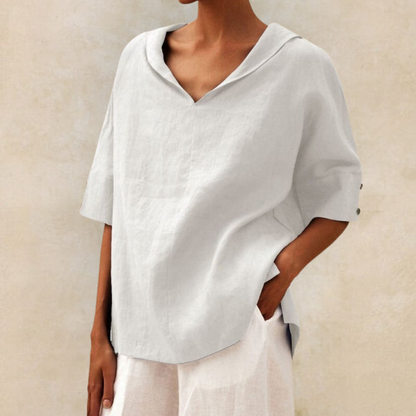 Bonnie™ | Women's V-Neck Casual Linen Shirt