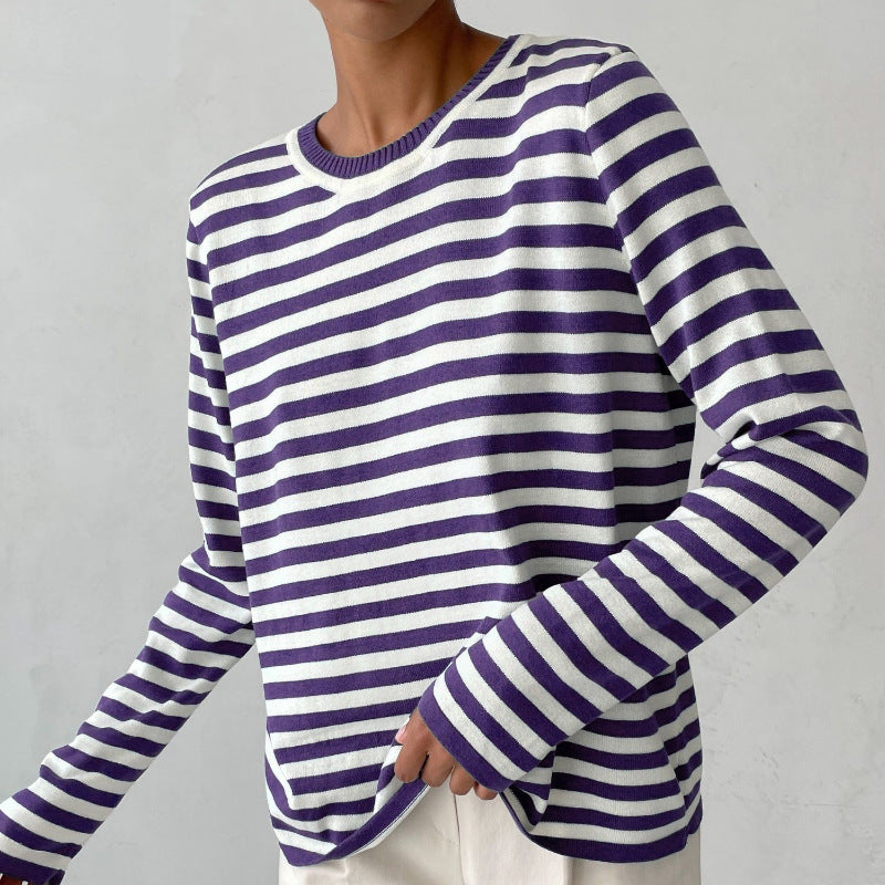 Alexis | Premium Striped Long Sleeve Tee