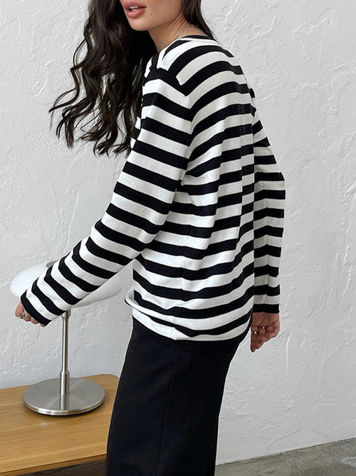 Alexis | Premium Striped Long Sleeve Tee