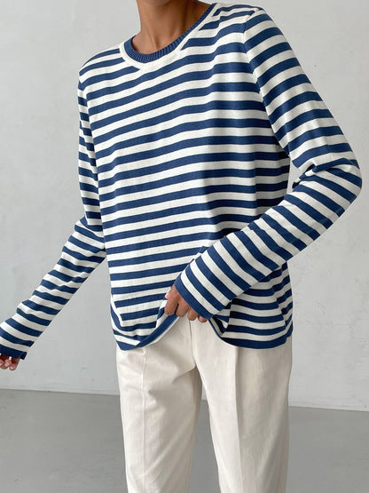 Alexis | Premium Striped Long Sleeve Tee