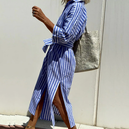 Sophie |  Elegant Striped Shirt Dress