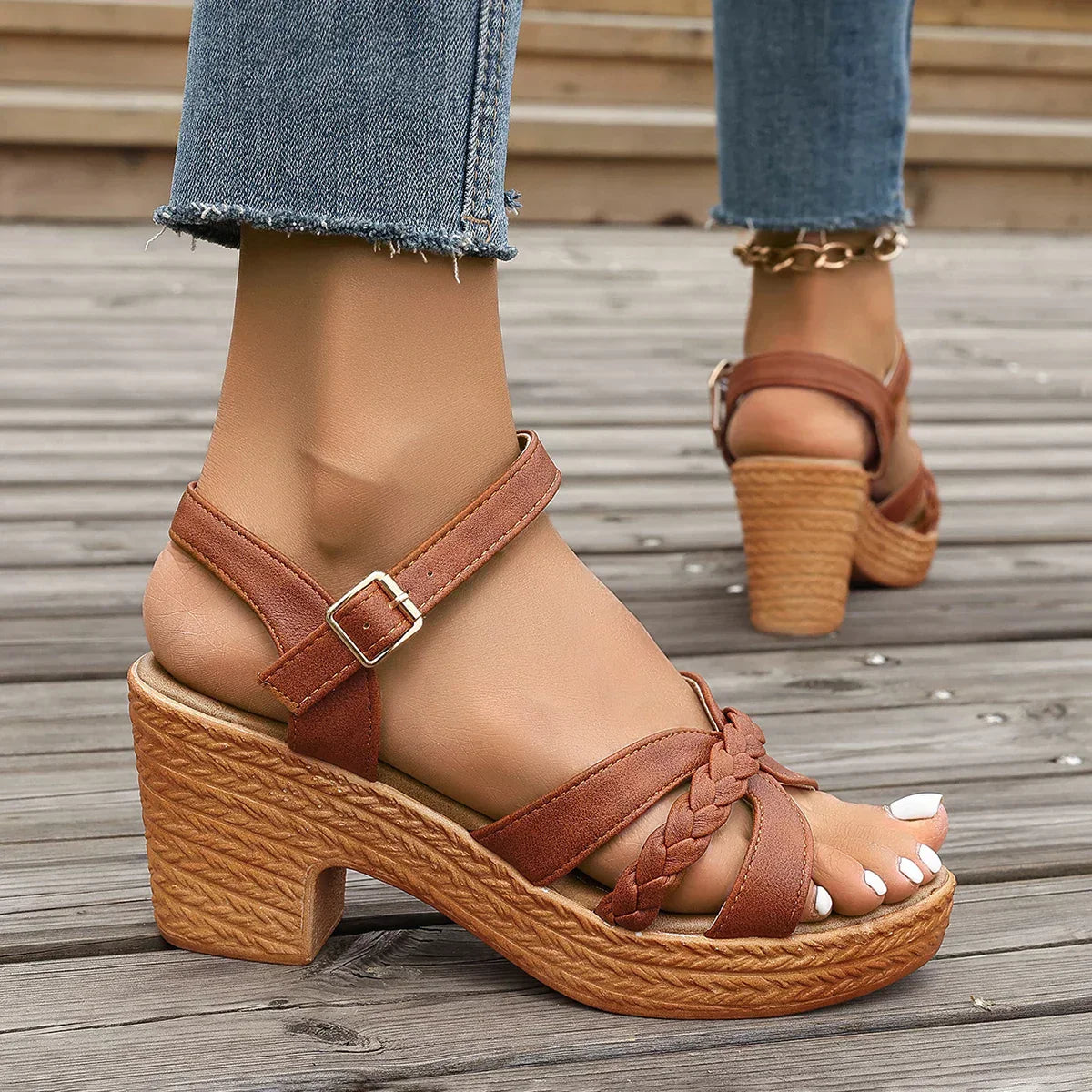 Celia™ | Orthopedic Mid Heel Platform Sandals