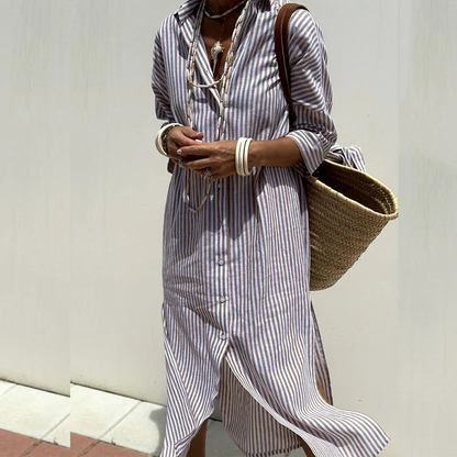 Sophie |  Elegant Striped Shirt Dress