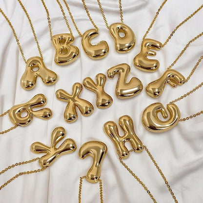 Gold Bubble Letter Pendant