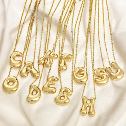 Gold Bubble Letter Pendant